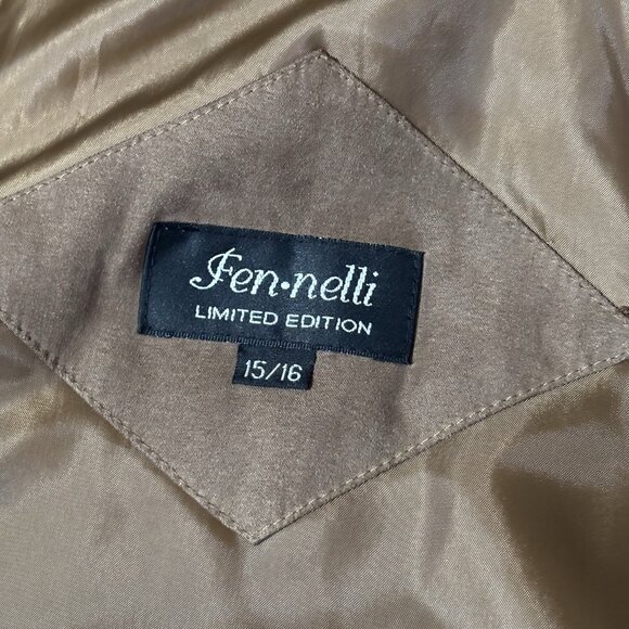 VTG Fennelli Limited Edition Womens Full Length Brown Winter Coat Size 15/16 Fur - Picture 15 of 16